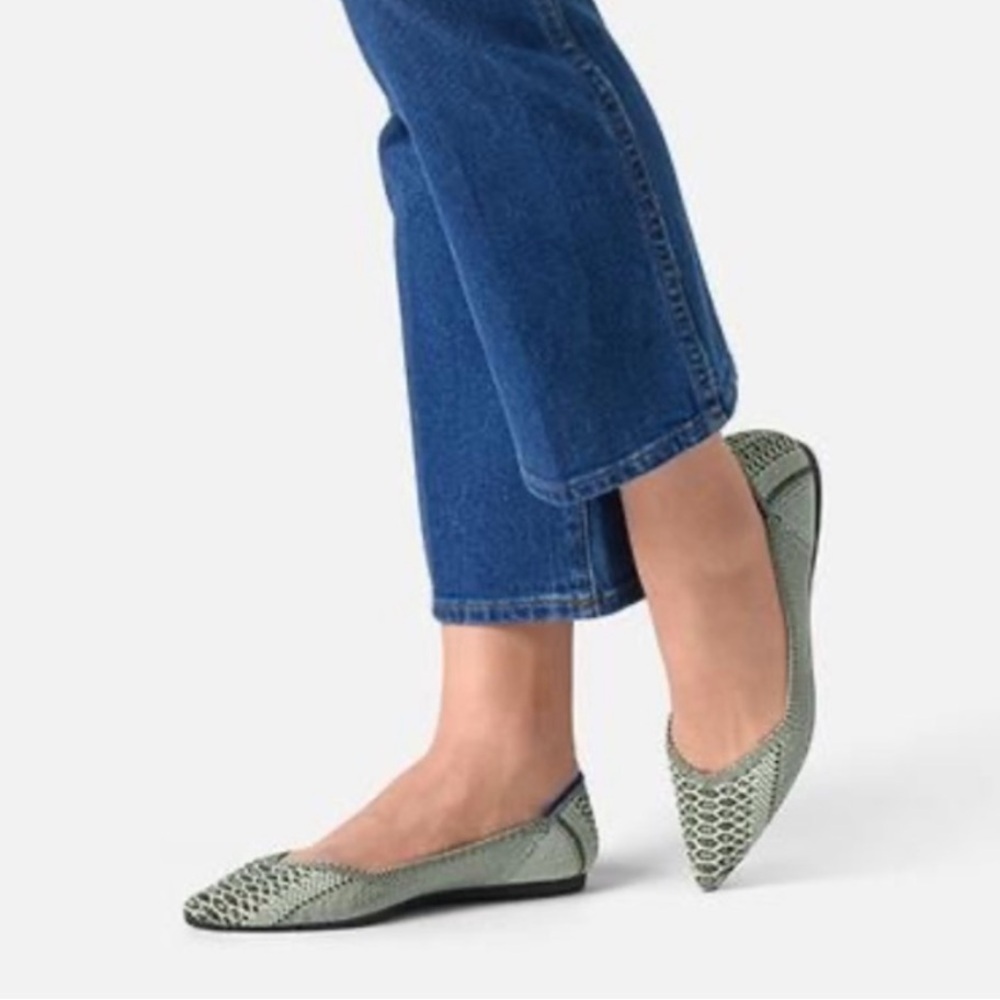 Rothy’s Pistachio Python Pointed Toe Flat Rare‎ R… - image 2